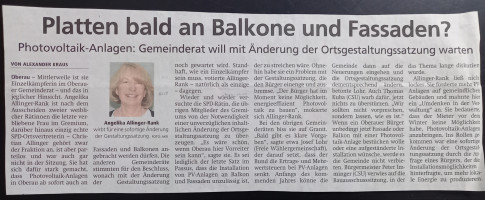 Balkonkraftwerke auch für Oberau