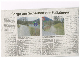 Artikel zu SPD Antrag in Oberau